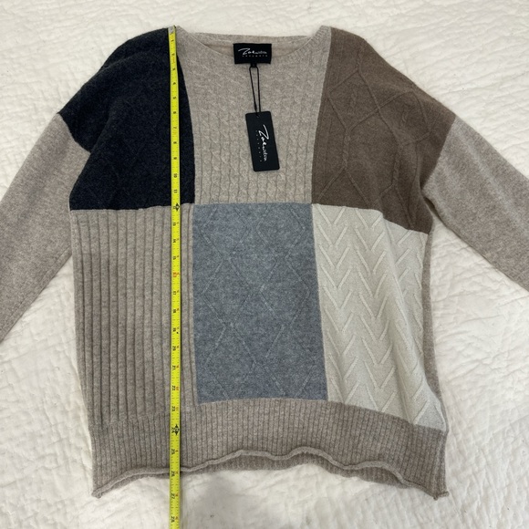 Brunello Cucinelli Color Block Sweater - Black, Brown, Gray, Cream - Picture 9 of 9